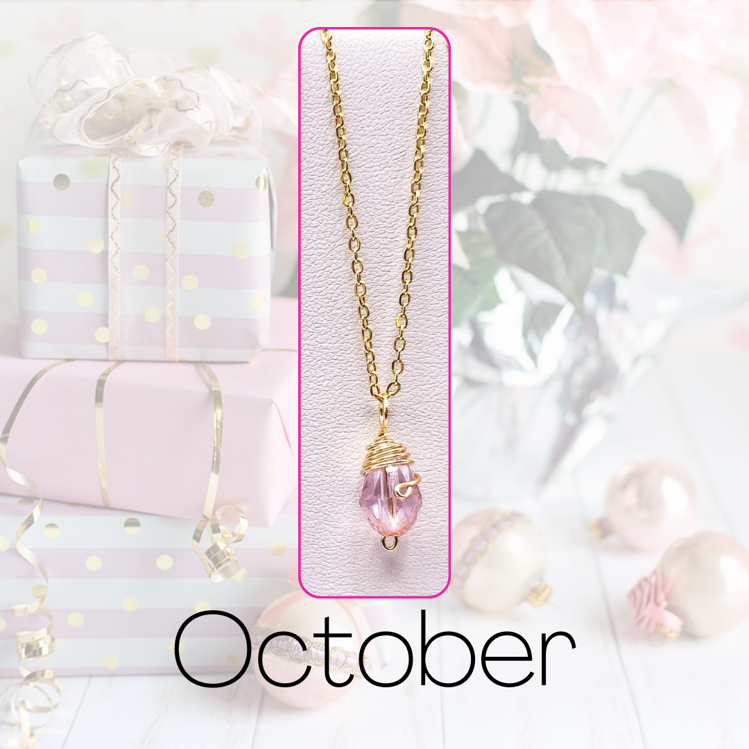 October gold birthstone necklace