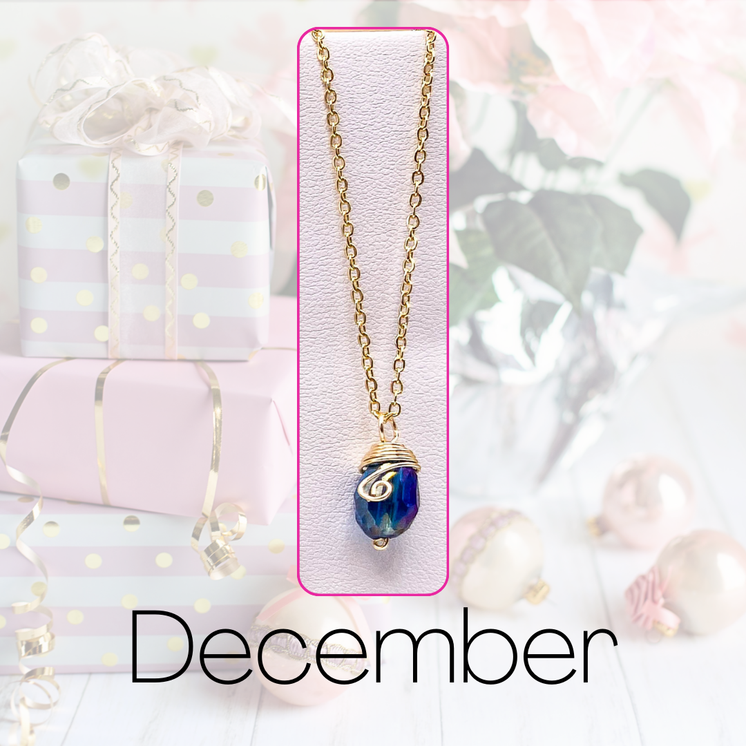 December gold birthstone necklace