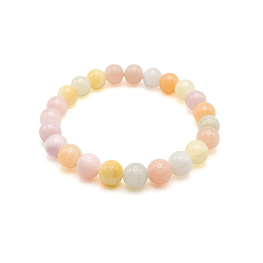 Rainbow pastel agate stretch bracelet