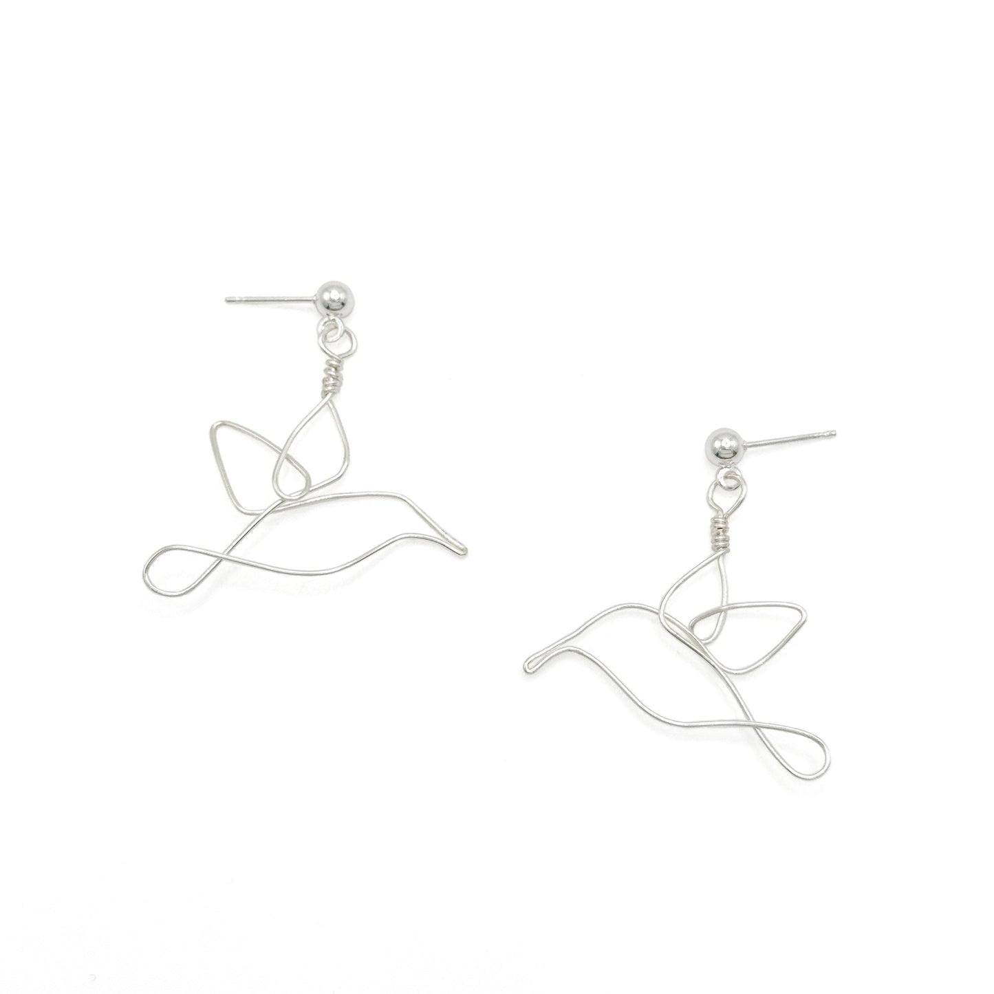 Silver hummingbird earrings