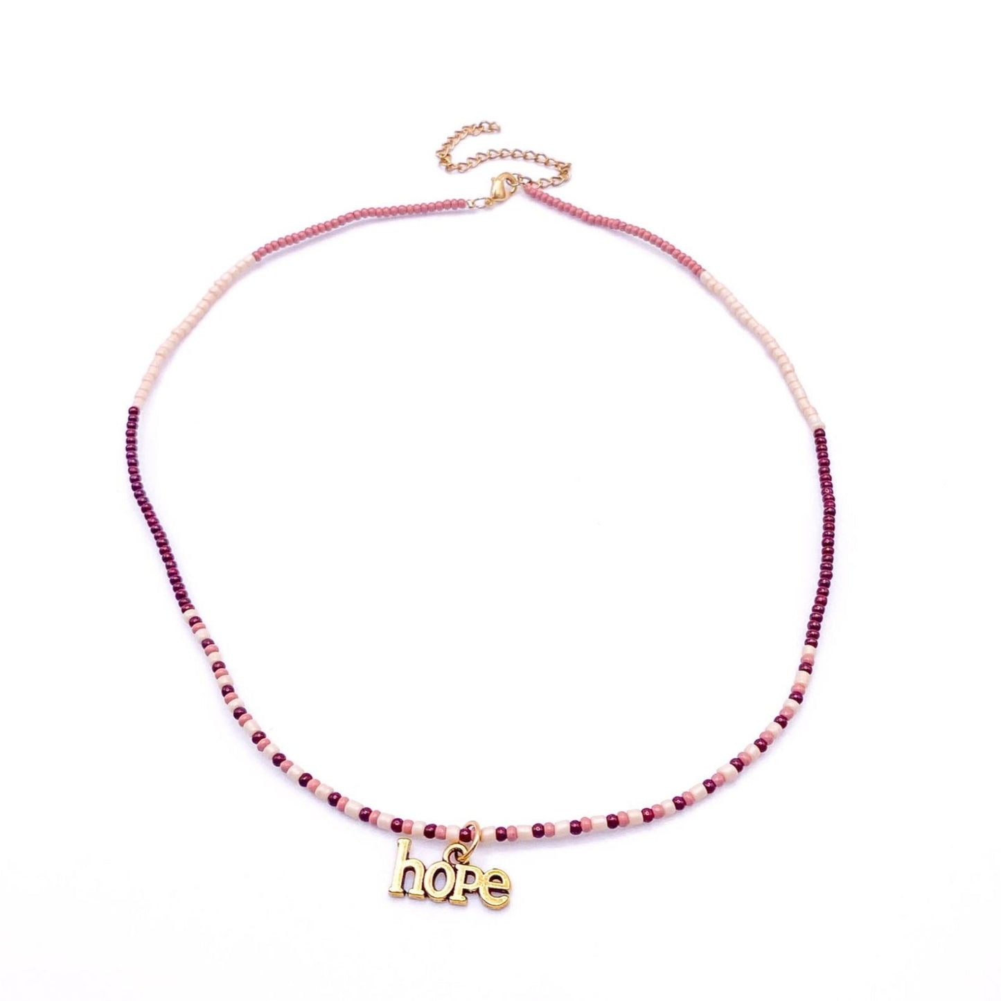 Multicolor pink gold hope necklace