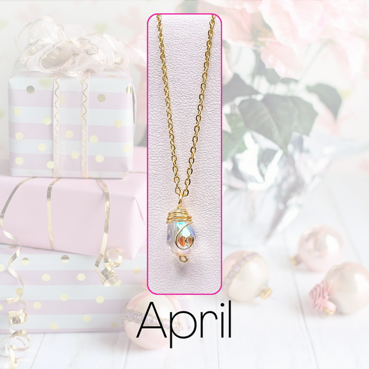 April gold birthstone necklace