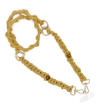 Beige braided gold phone strap