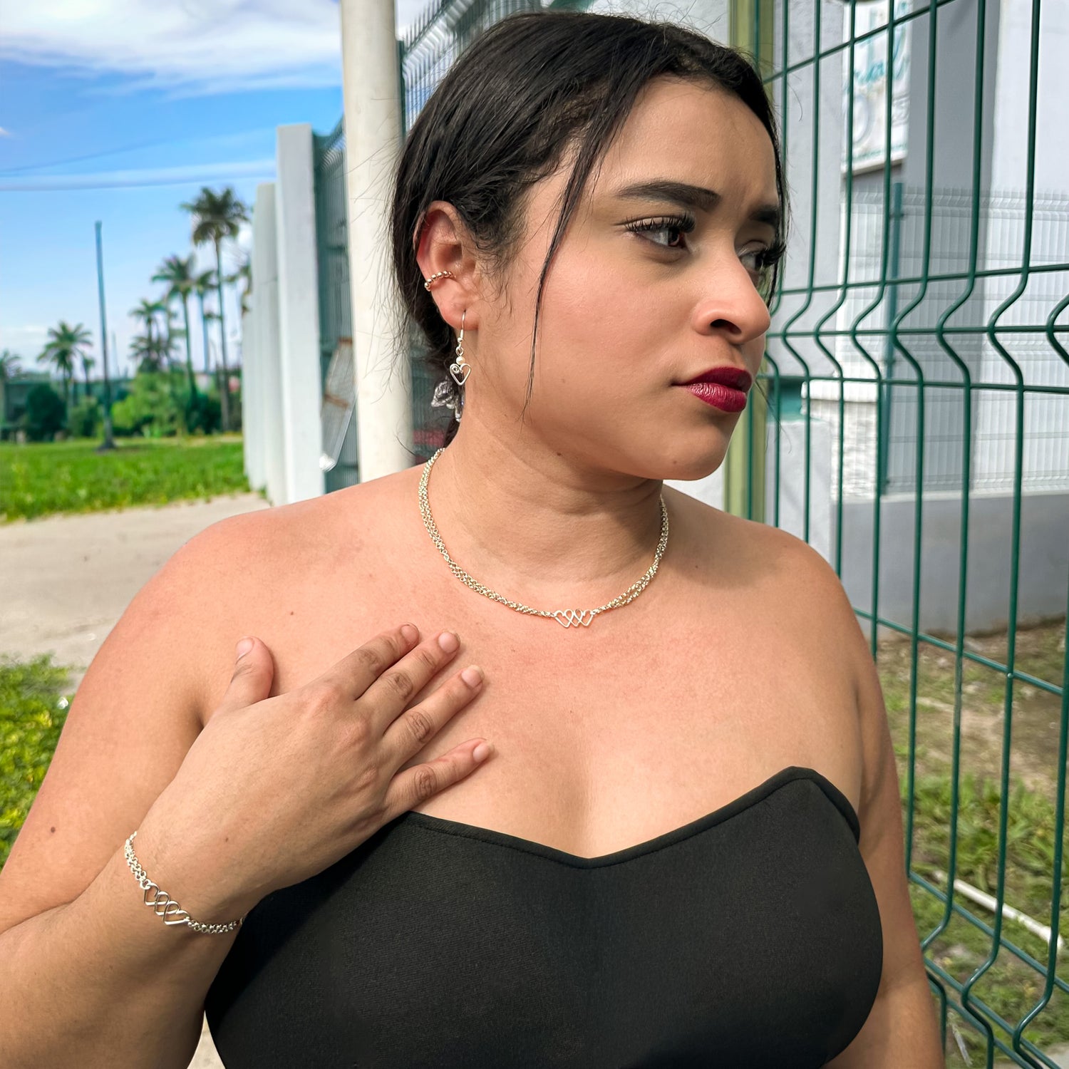 Affection silver heart necklace