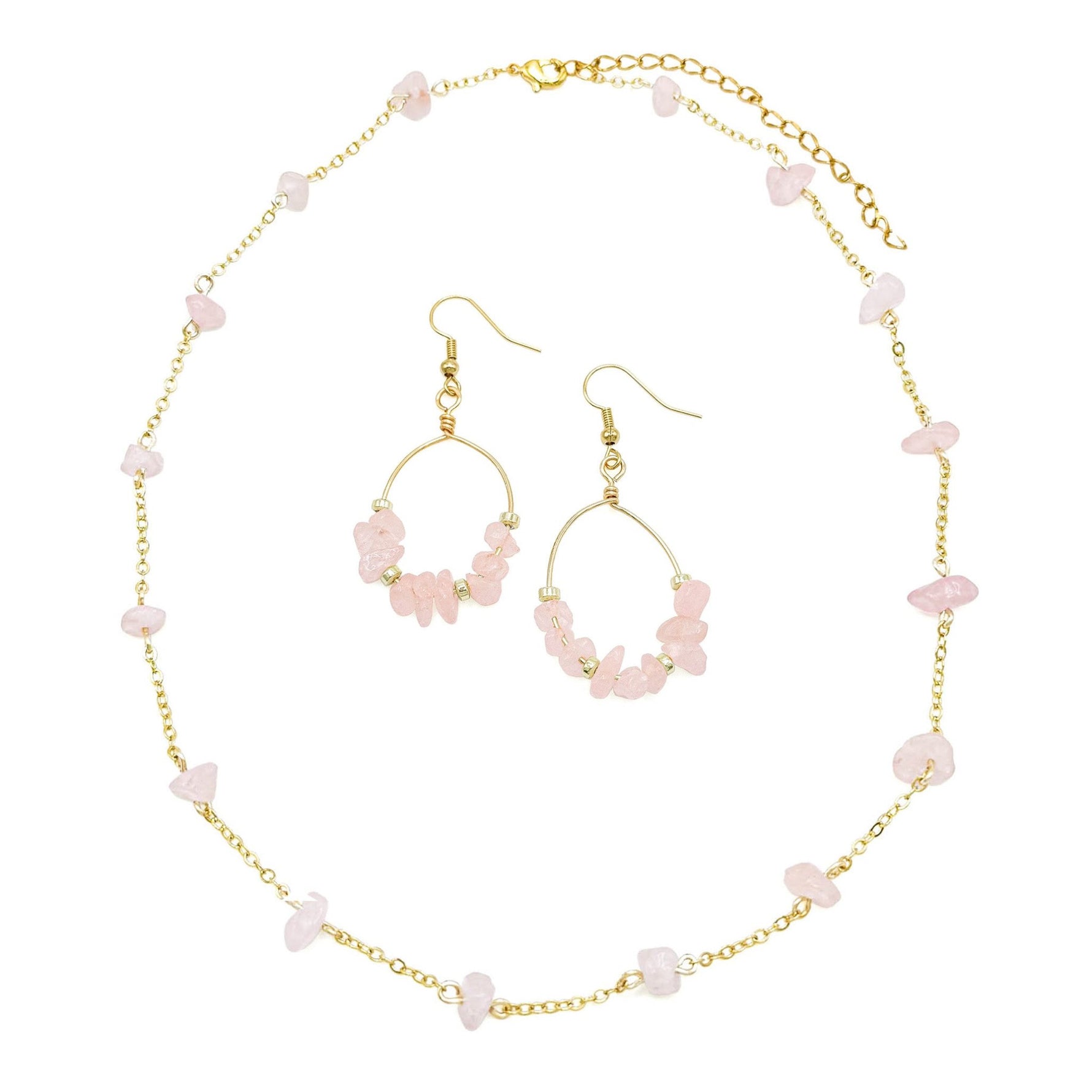 Pink gold Artisan jewelry set