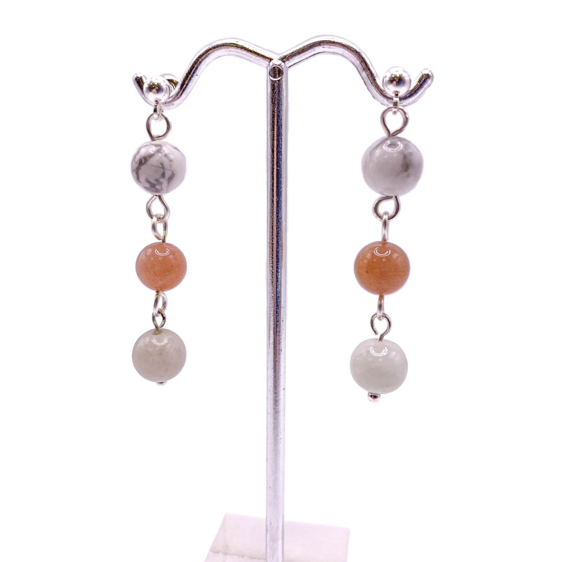 Pastel silver Artisan dangle earrings