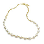 Freshwater pearl gold chunky necklace