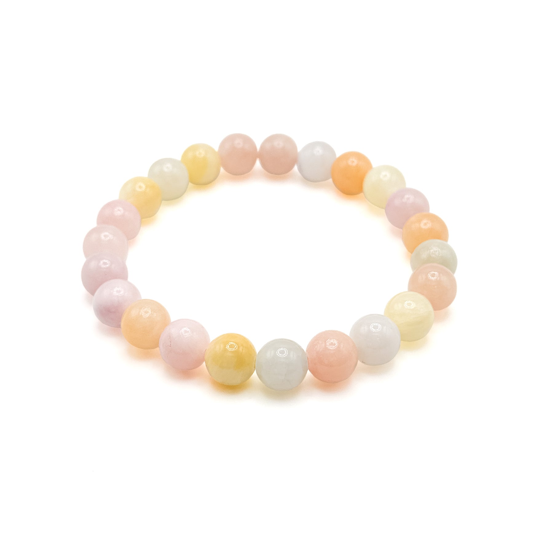 Rainbow pastel agate stretch bracelet