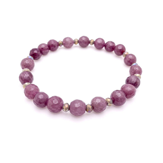 Purple agate Artisan stretch bracelet