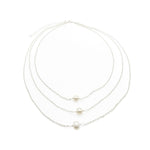 Silver pearl multi-strand necklace