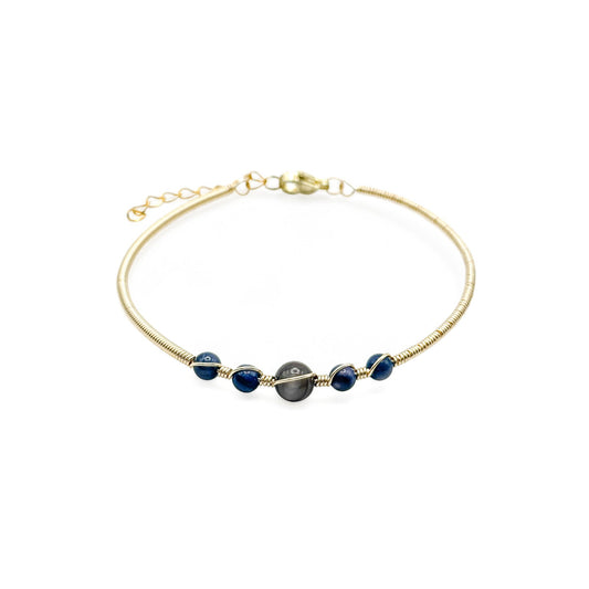 Blue gold Artisan bangle bracelet