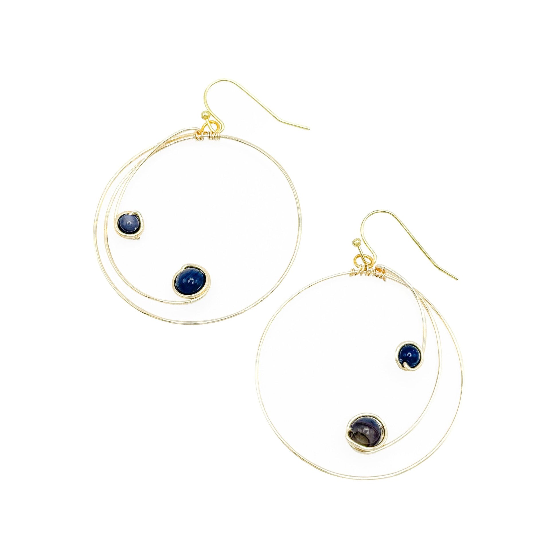 Blue gold Artisan earrings