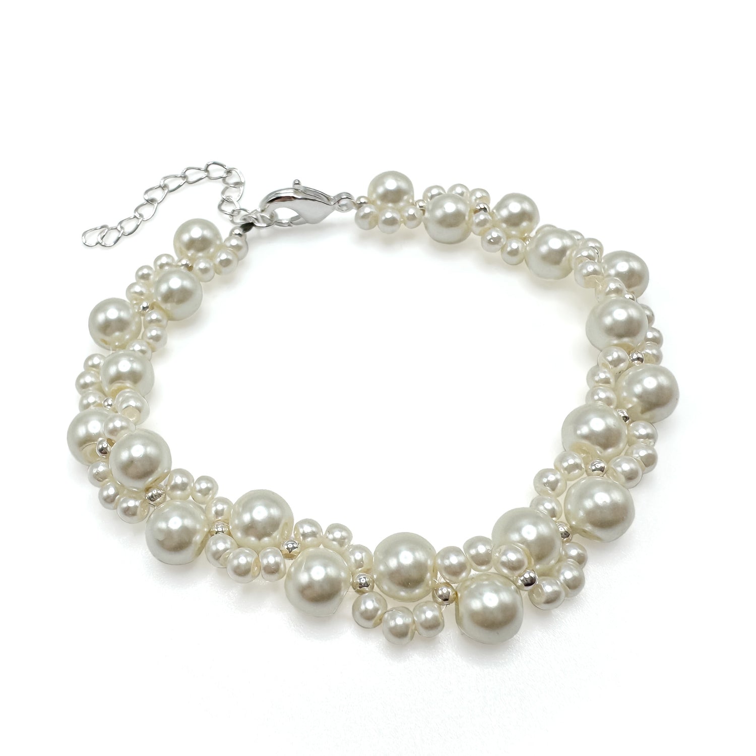 Pearl bracelet on a white background