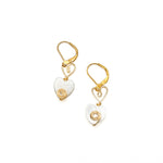 Mother of pearl heart gold earrings