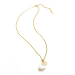 Mother of pearl heart gold necklace