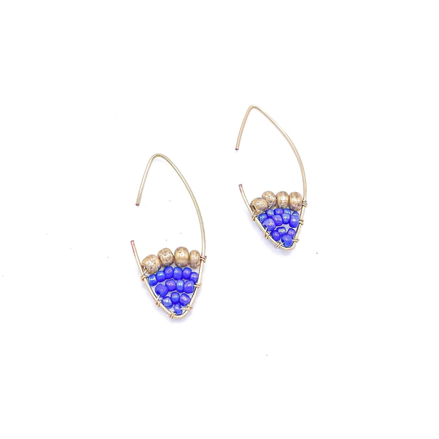 Blue gold Artisan earrings