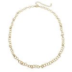 Gold chain necklace on a white background