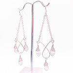 Crystal silver dangle Artisan earrings