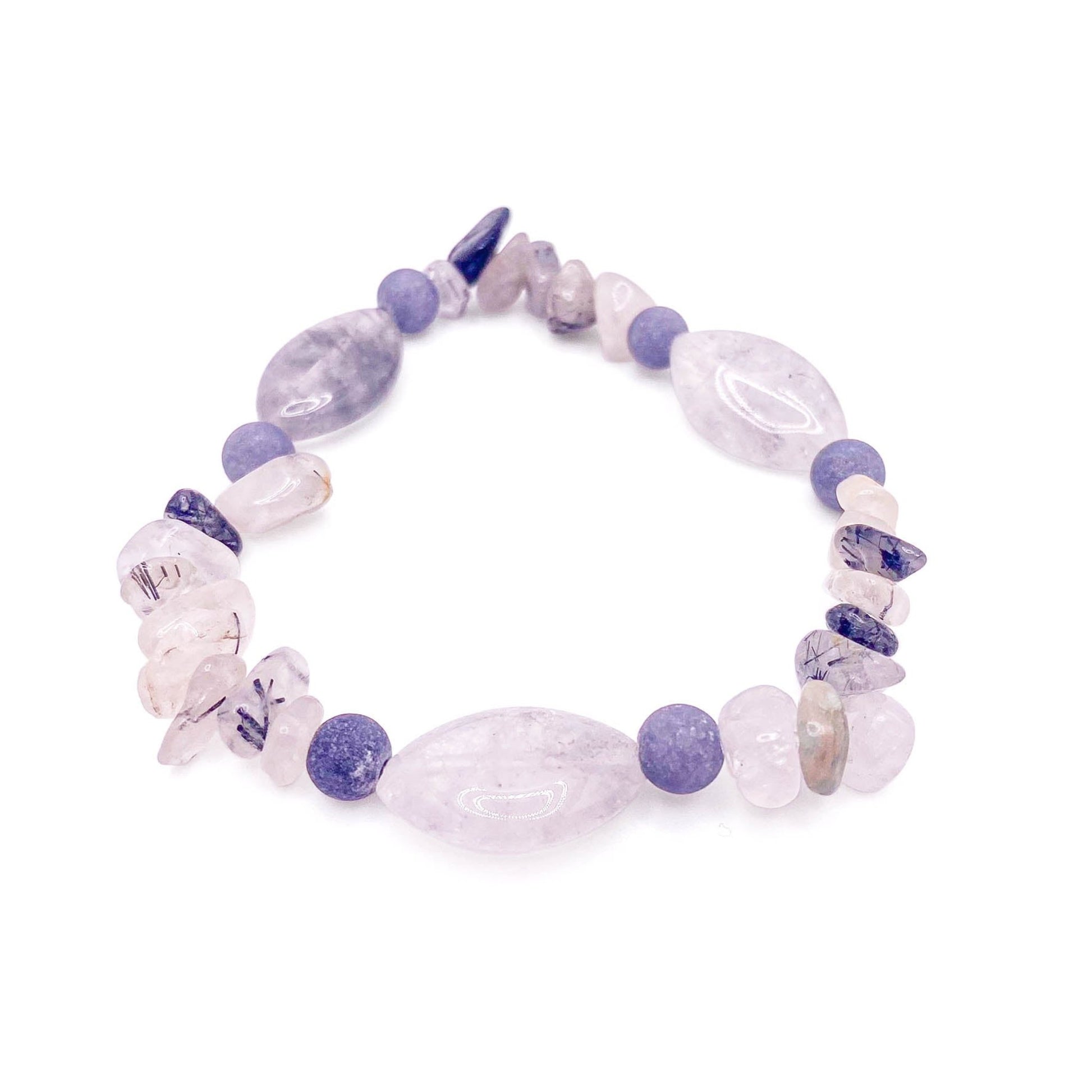 Grey agate Artisan stretch bracelet