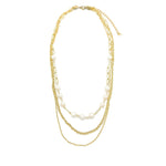Gold pearl multi-strand necklace