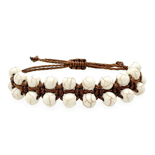 Brown howlite adjustable cord bracelet