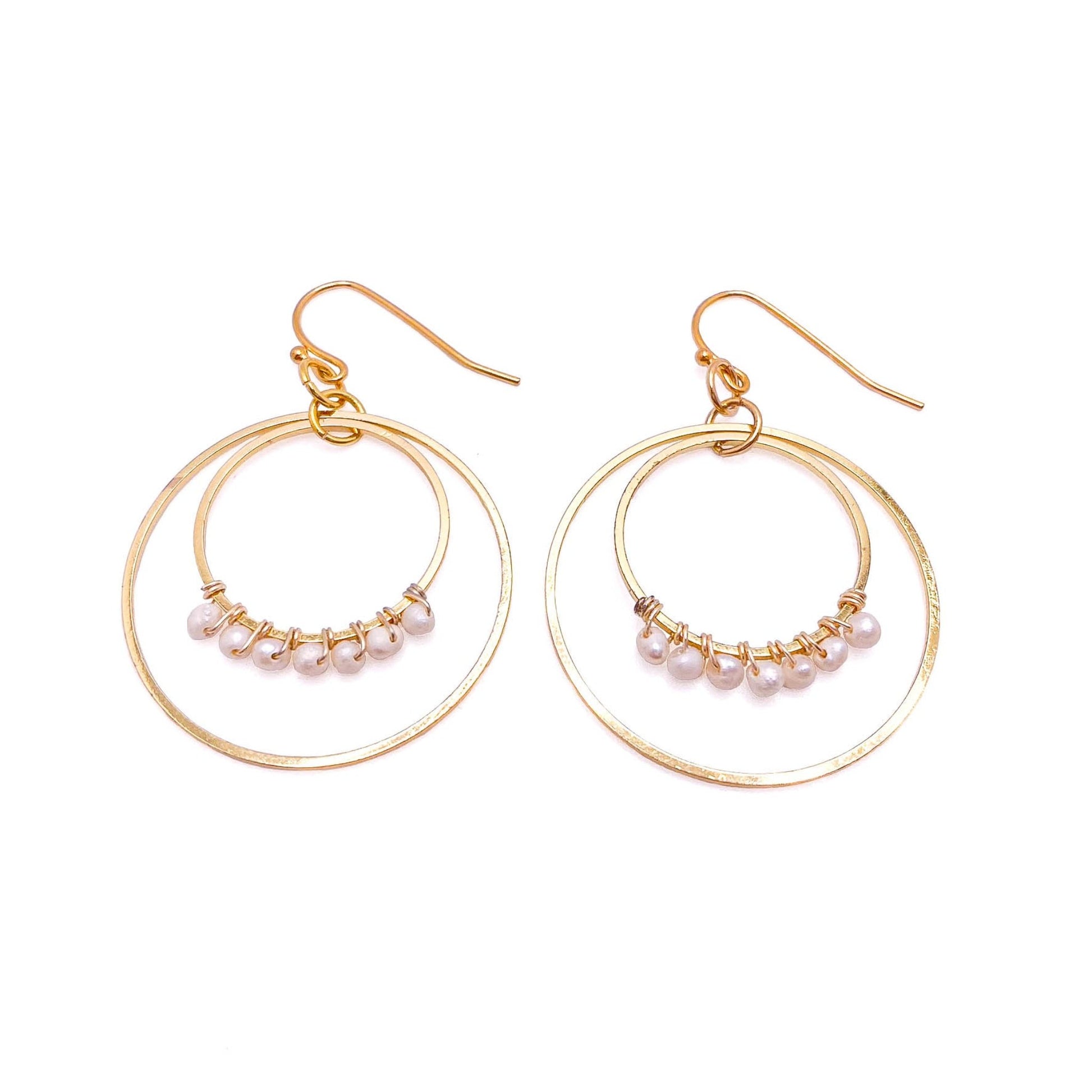 Gold pearl Artisan earrings