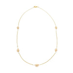 Peach daisy flower gold necklace