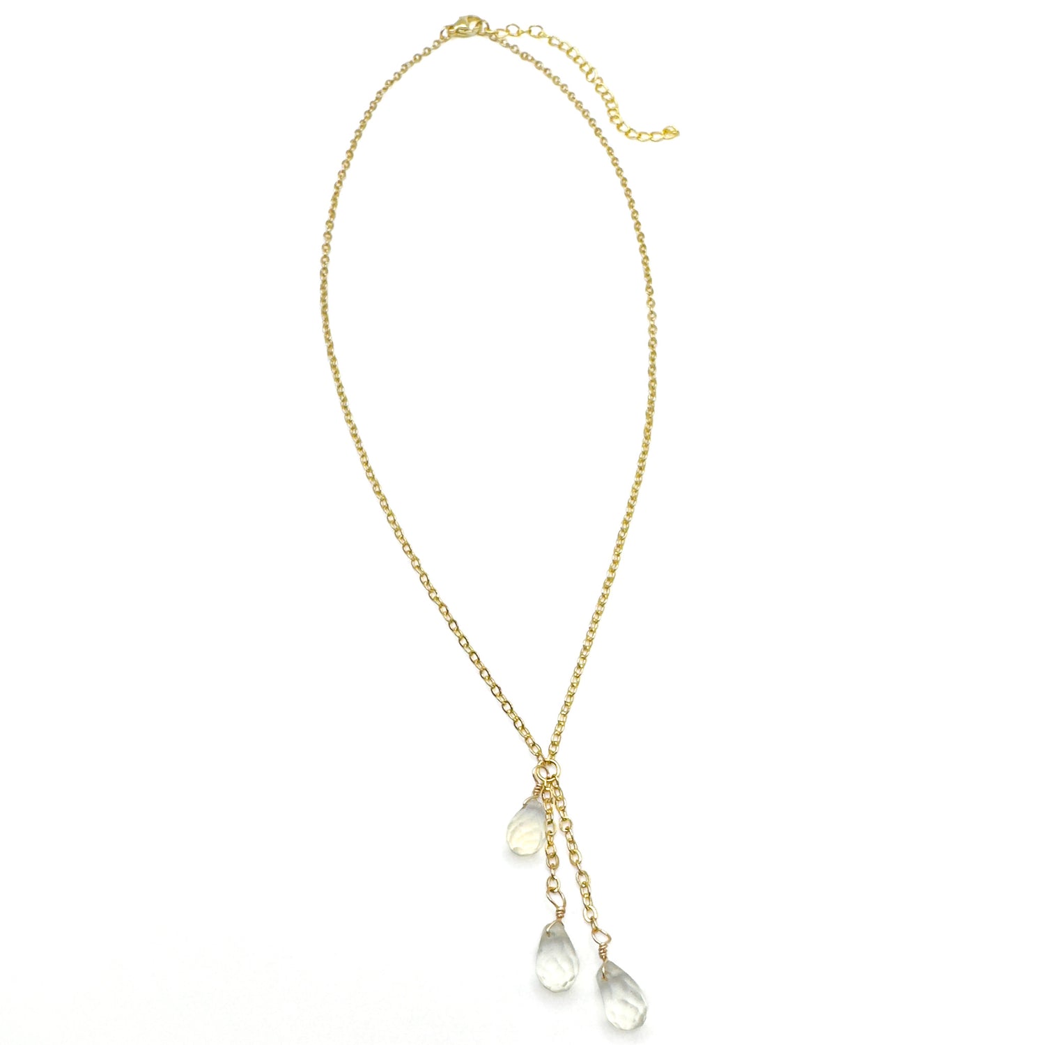 Dancing opalite and gold chain necklace