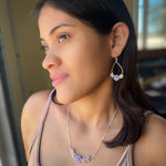 Purple white flower silver jewelry