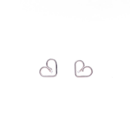 Sterling silver heart stud earrings