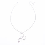Sterling silver pearl heart necklace