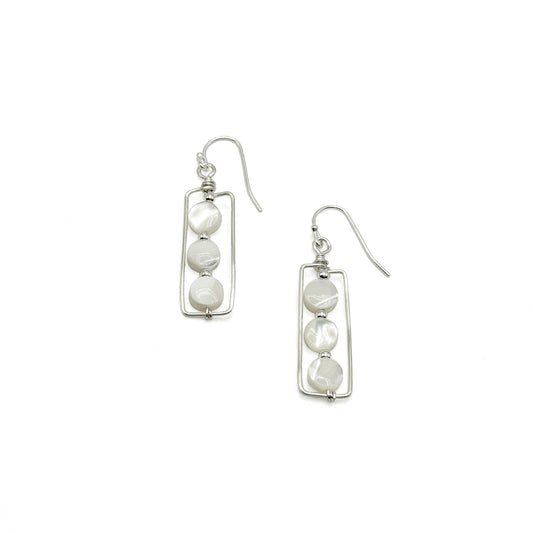 White moonstone silver earrings