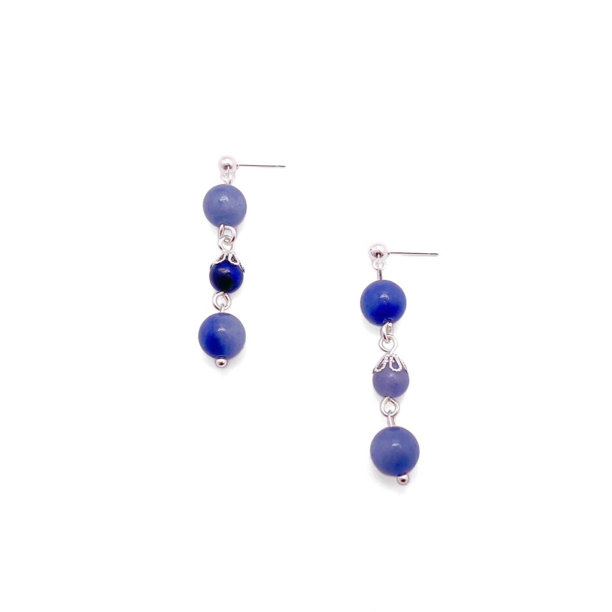 Blue aventurine silver earrings