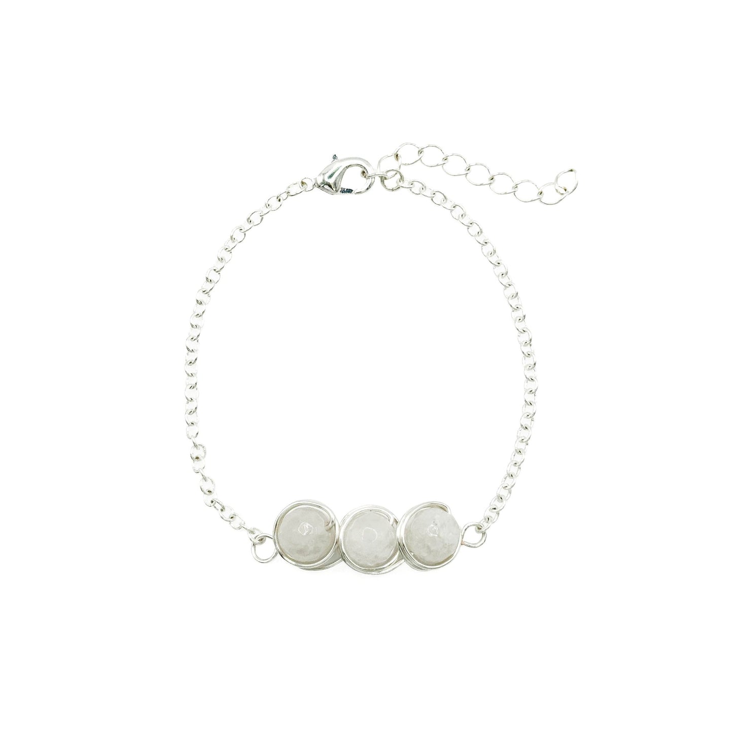 White jade silver bracelet