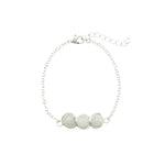 White jade silver bracelet