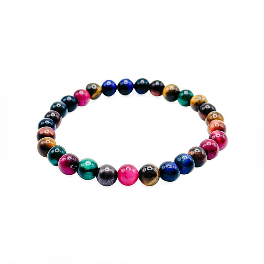 Multicolor agate stretch bracelet