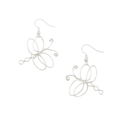 Dragonfly silver earrings