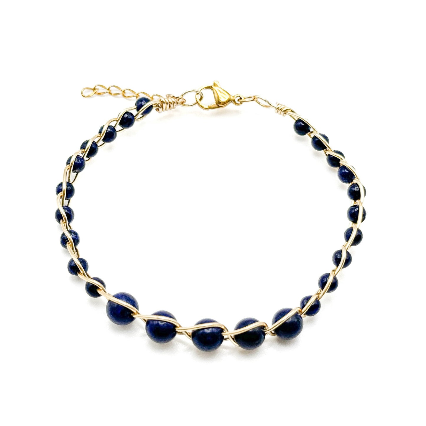 Blue lapis lazuli gold bracelet