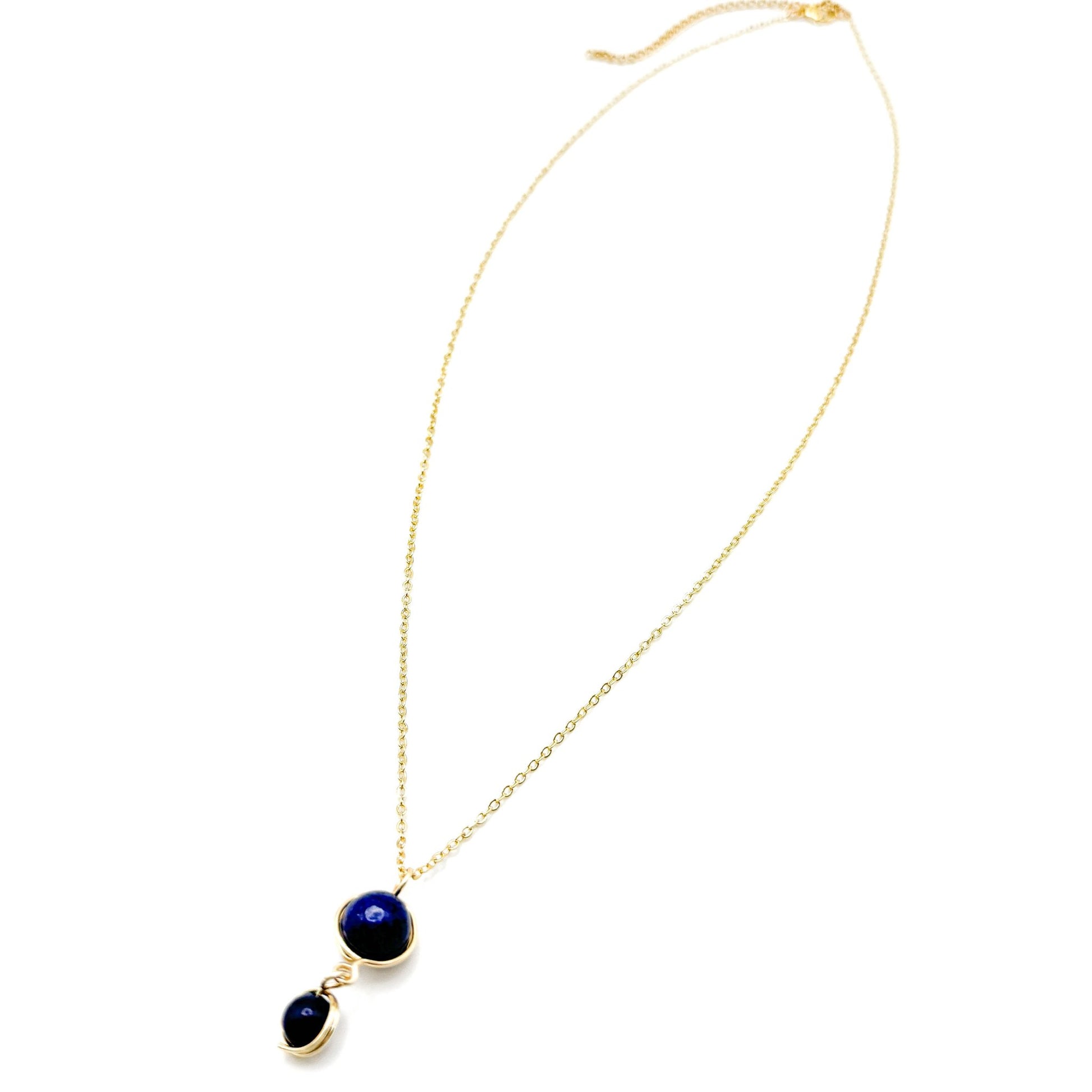 Blue lapis lazuli gold necklace