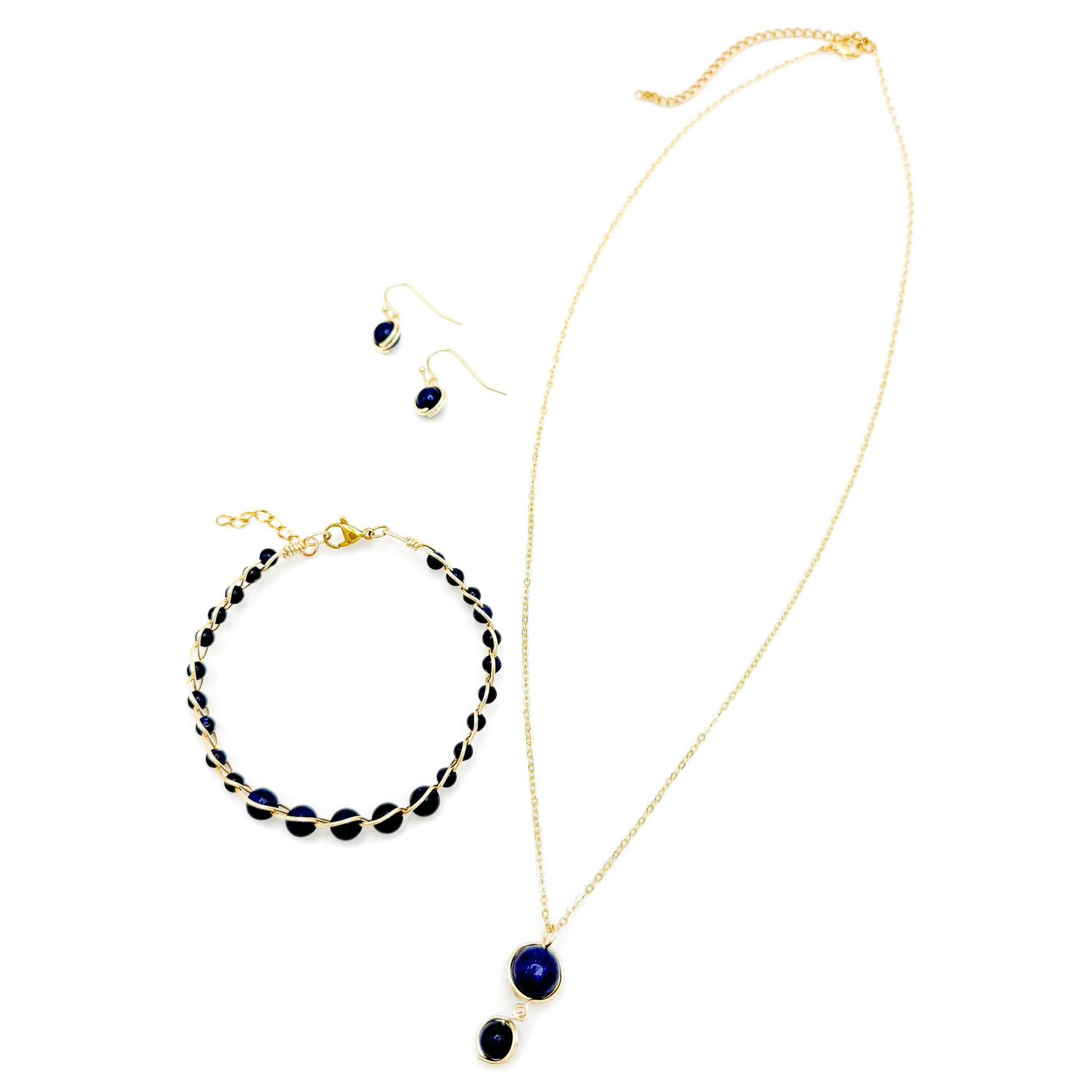 Blue lapis lazuli gold jewelry