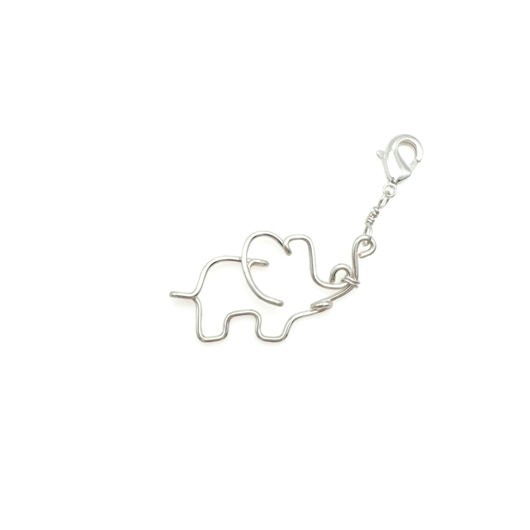 Silver charm with clasp shaped like an elephant