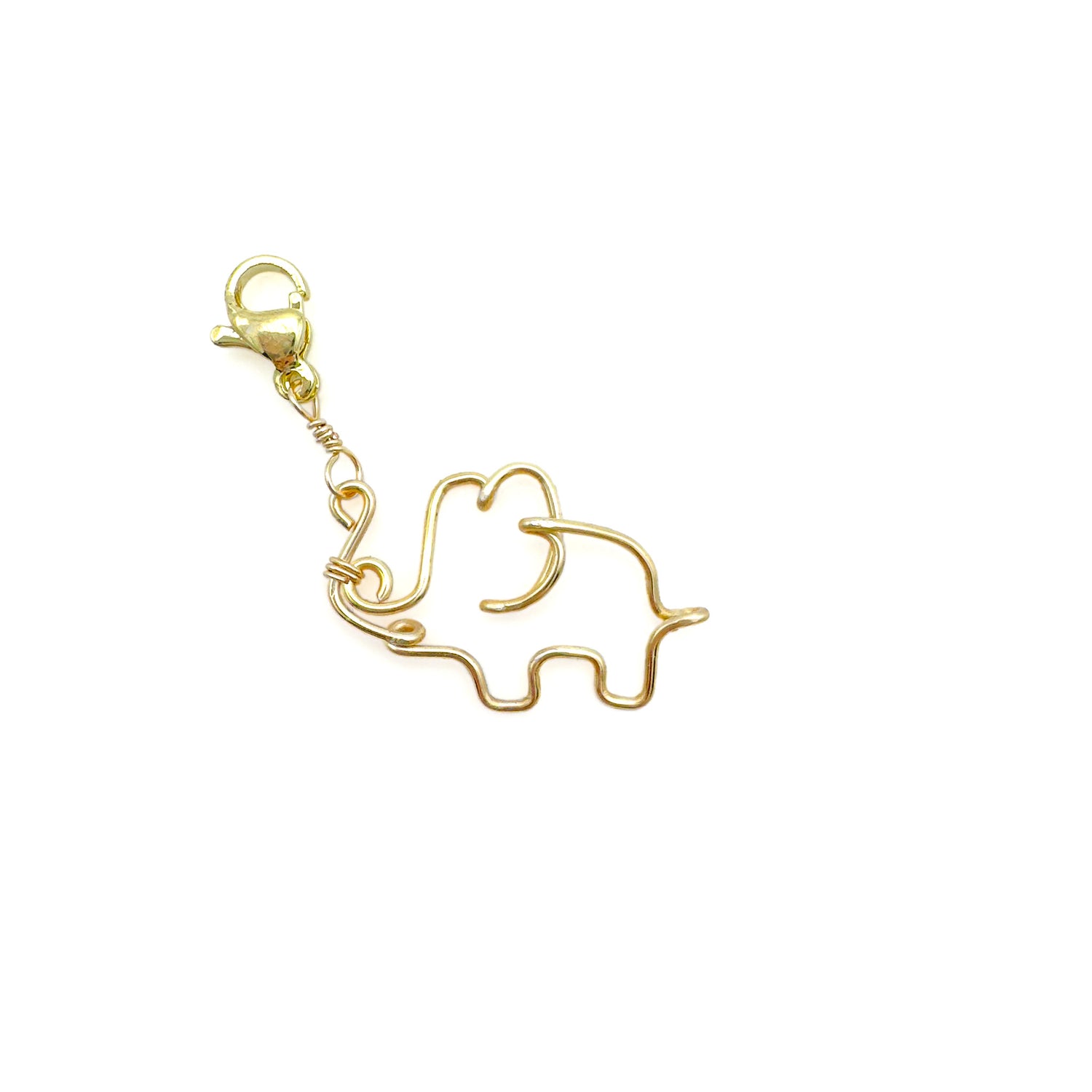 Elephant gold wire charm