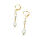 Pearl gold dangle earrings
