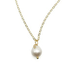 Teardrop pearl gold necklace