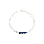 Lapis lazuli blue silver bracelet