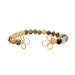 Brown agate gold bangle bracelet