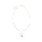 Pearl butterfly silver necklace