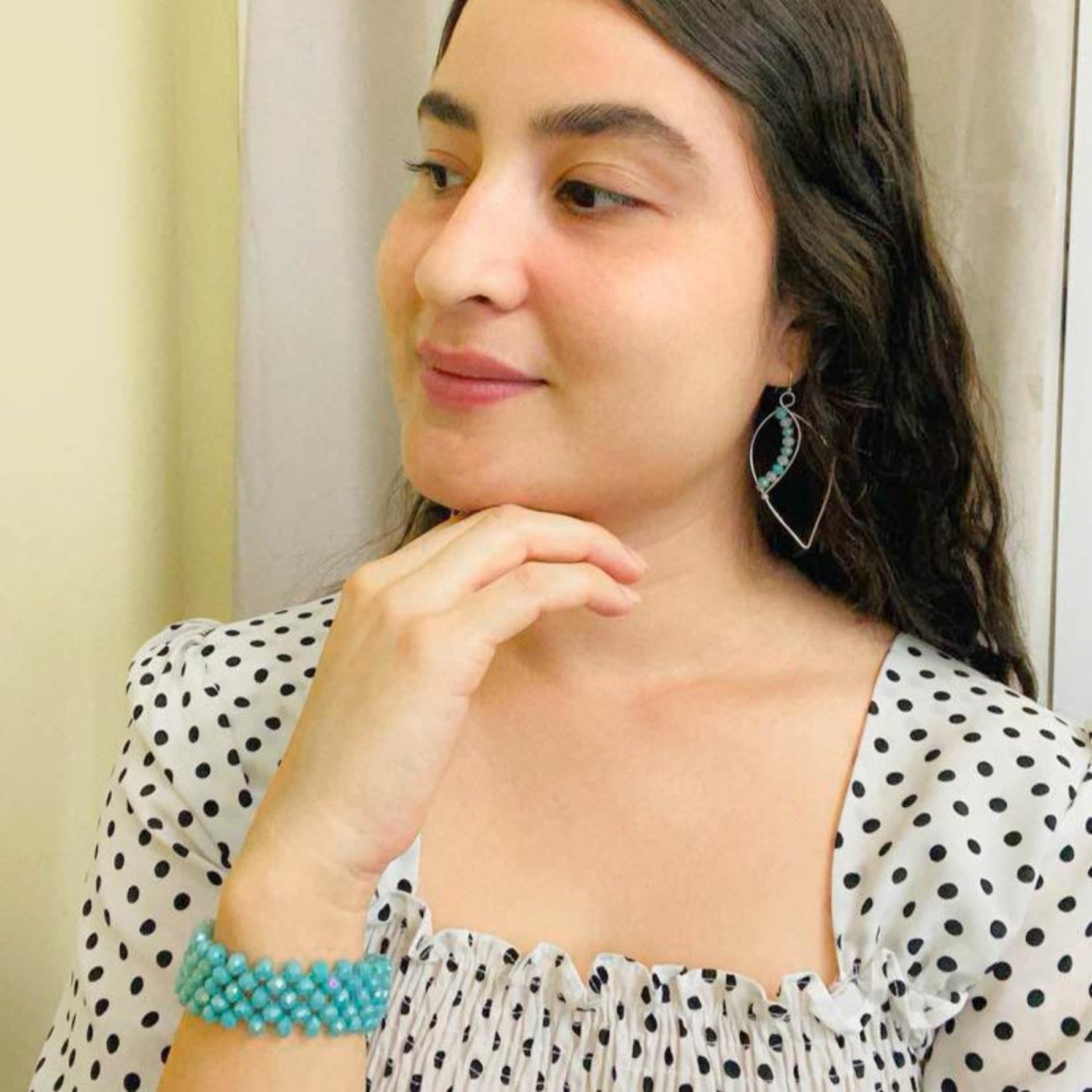 Blue crystal silver winter jewelry