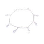 Clear iridescent crystal silver bracelet
