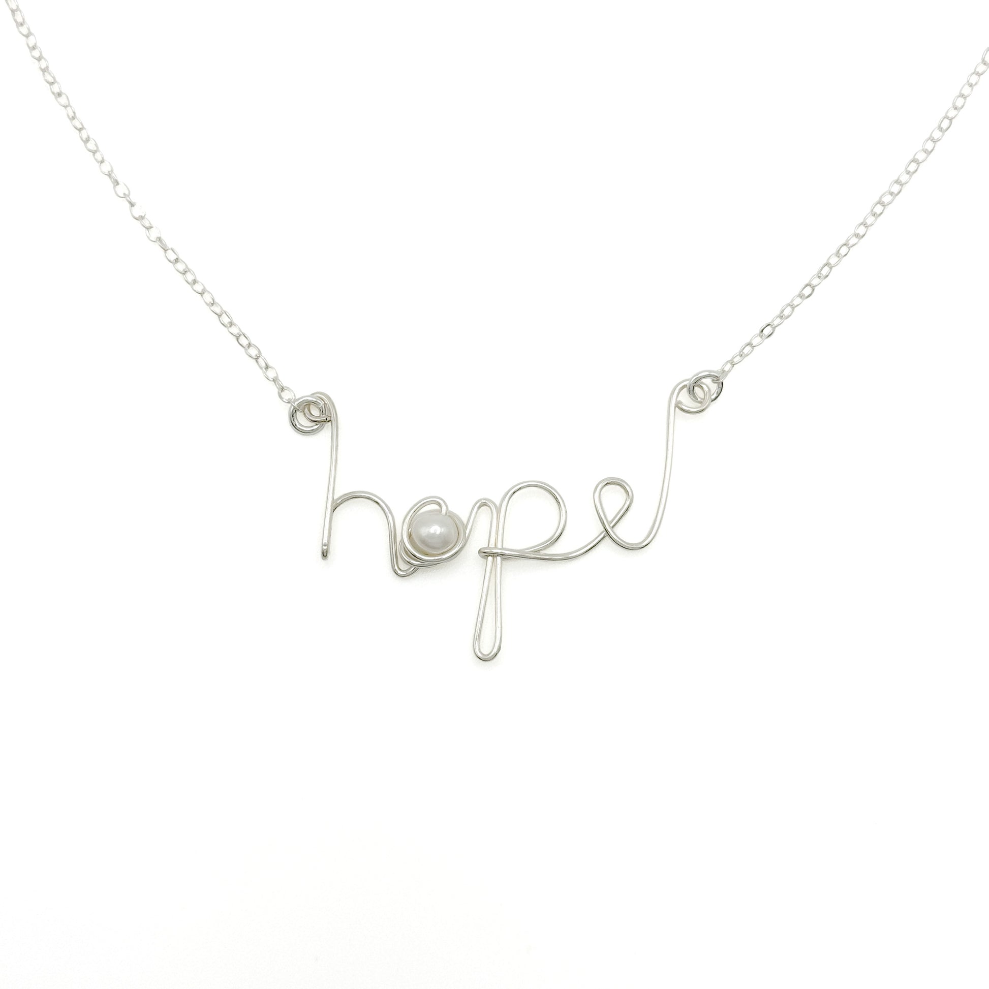 Sterling silver pearl hope necklace